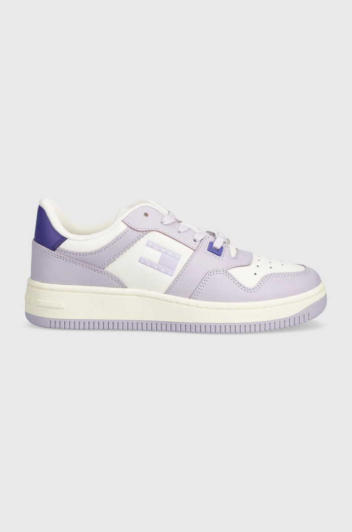 Маратонки Tommy Jeans TJW RETRO BASKET TONAL LOGO изкуствена кожа виолетов EN0EN02483