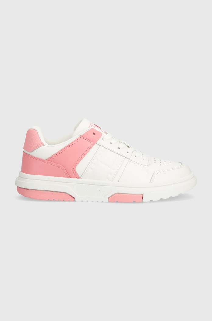 Tommy Jeans sneakersy skórzane THE BROOKLYN LEATHER płaska różowy EN0EN02475