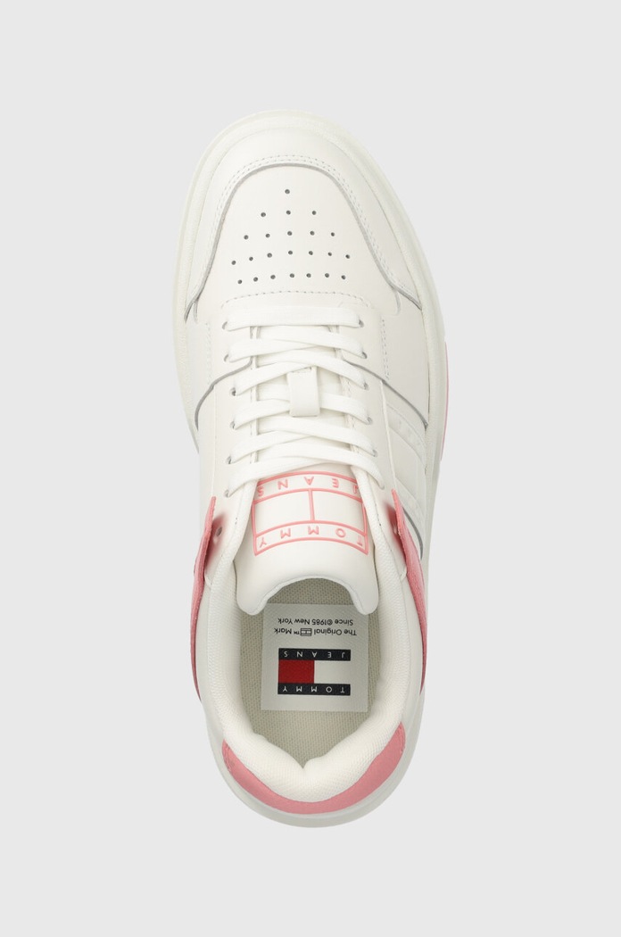 Tommy Jeans sneakersy skórzane THE BROOKLYN LEATHER różowy EN0EN02475