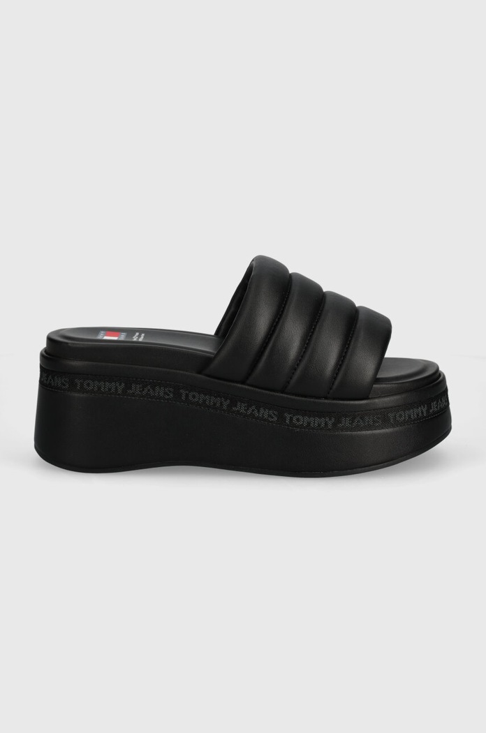 Tommy Jeans klapki TJW WEDGE SANDAL EN0EN02455 czarny SS24
