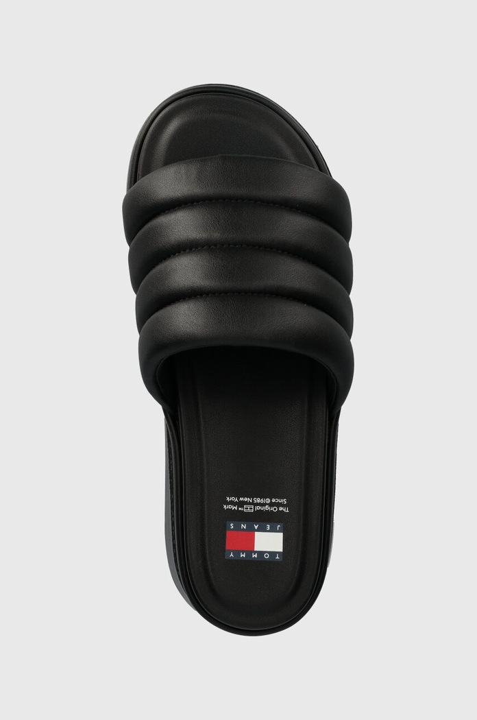 Tommy Jeans klapki TJW WEDGE SANDAL czarny EN0EN02455