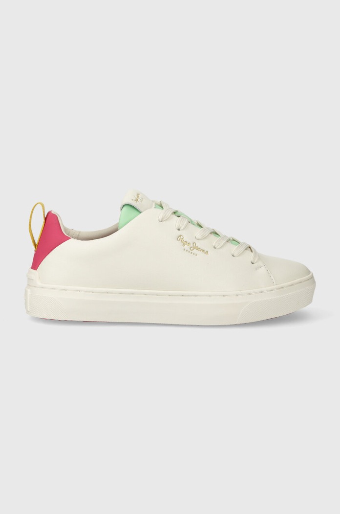 Δερμάτινα sneakers Pepe Jeans PLS00004 φλατ λευκό PLS00004