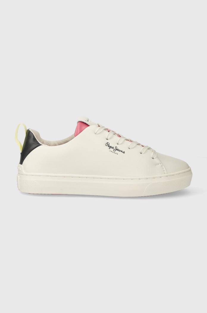 Δερμάτινα sneakers Pepe Jeans PLS00005 φλατ λευκό PLS00005