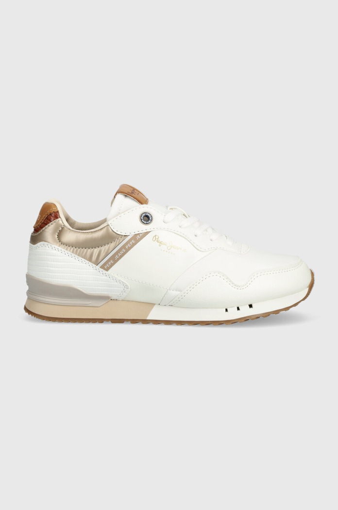 Sneakers Pepe Jeans PLS40007 απομίμηση λείου δέρματος λευκό PLS40007