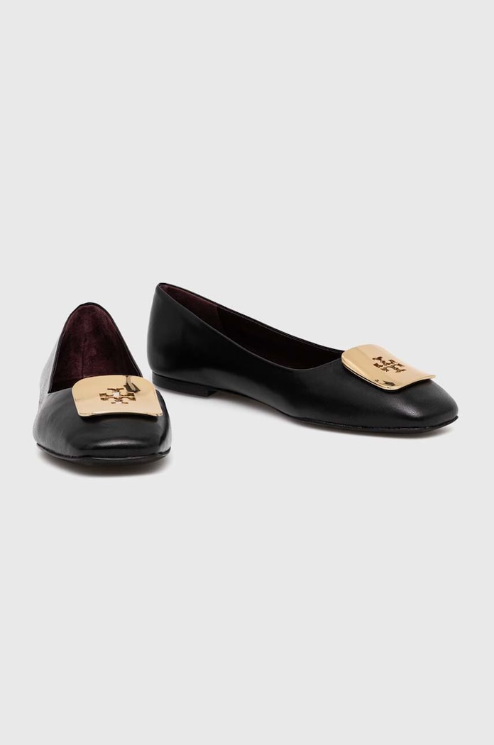 Кожени балеринки Tory Burch Georgia Ballet 154077.006 черен SS25