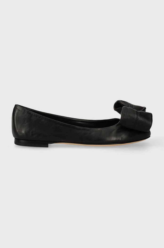 AGL bőr balerina cipő Milly Ribbon D544029PCSOFTY0000 fekete SS24