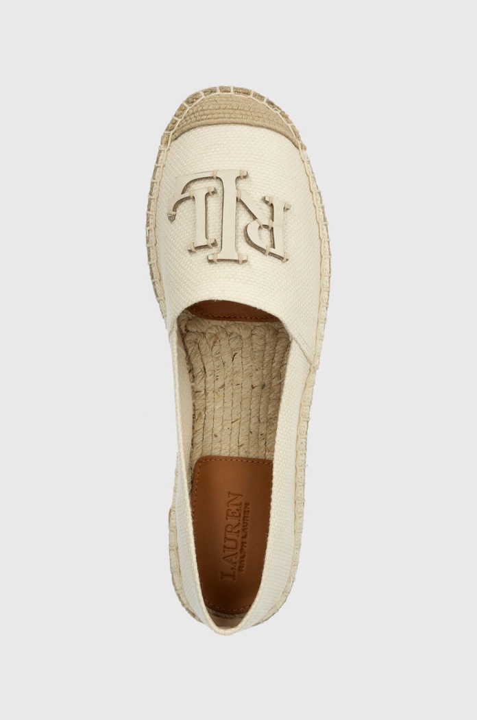 Lauren Ralph Lauren espadrilky dámske z kože Cameryn béžová 802920405006.100