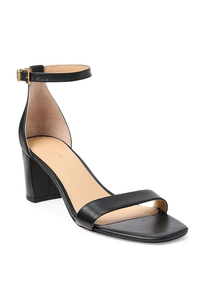 Lauren Ralph Lauren sandale de piele Logan 802927949001.001 negru AW25
