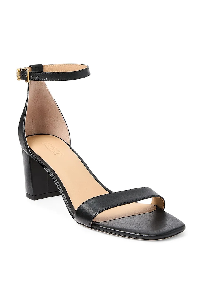 Lauren Ralph Lauren sandale de piele Logan 802927949001.001 negru AW25