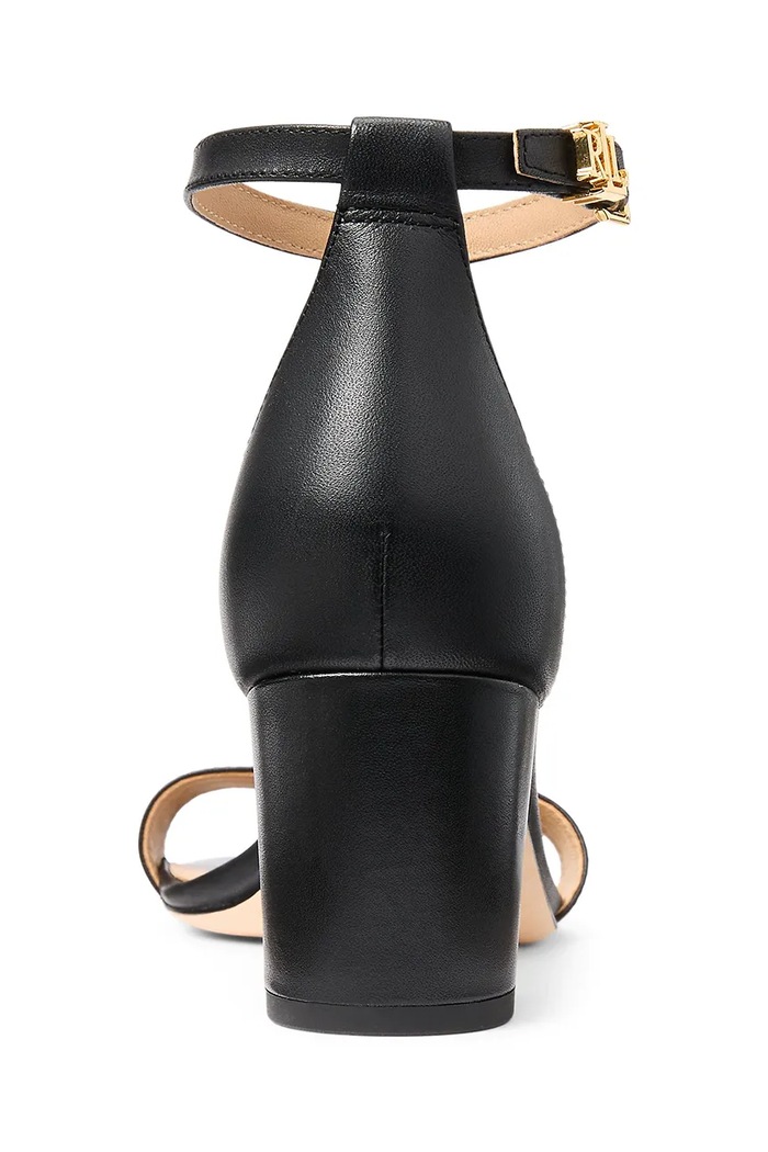 Încălțăminte Lauren Ralph Lauren sandale de piele Logan 802927949001.001 negru