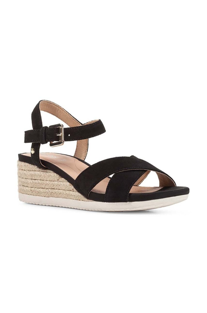 Semišové sandály Geox D ISCHIA CORDA D02HHC.00022.C9999 černá SS24