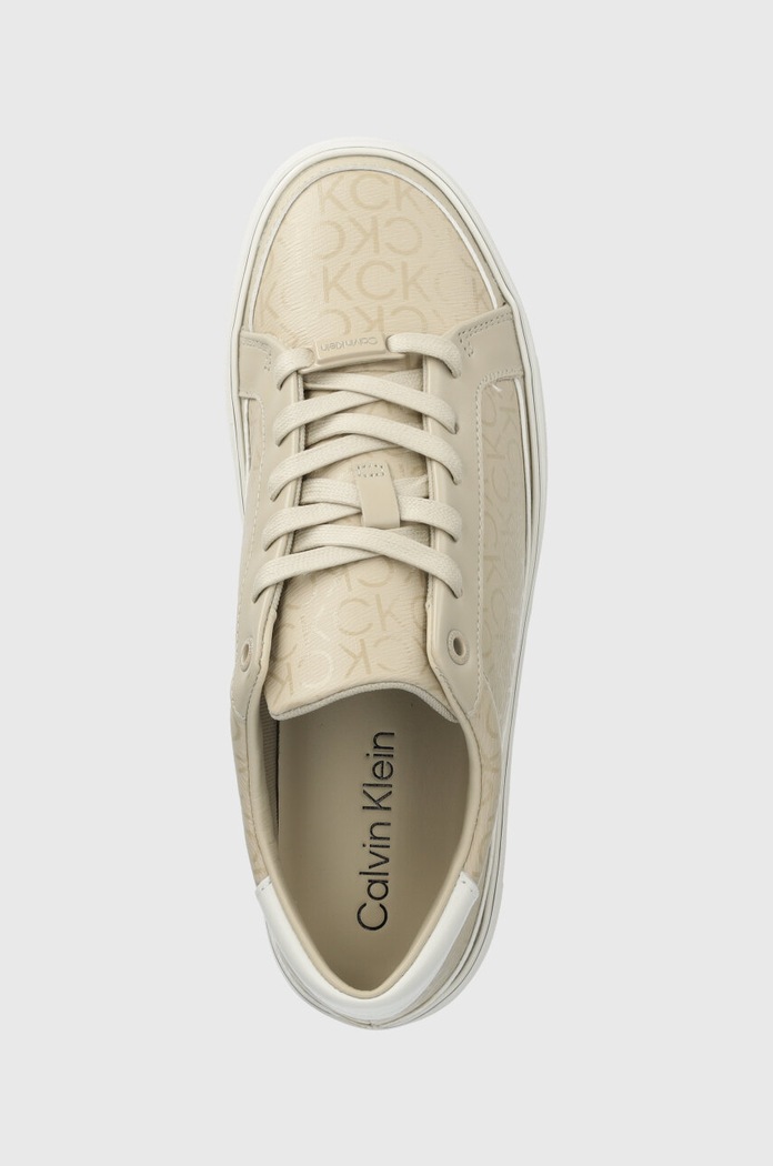 Calvin Klein sportcipő FLATFORM CUP LACE UP EPI MONO bézs HW0HW01911