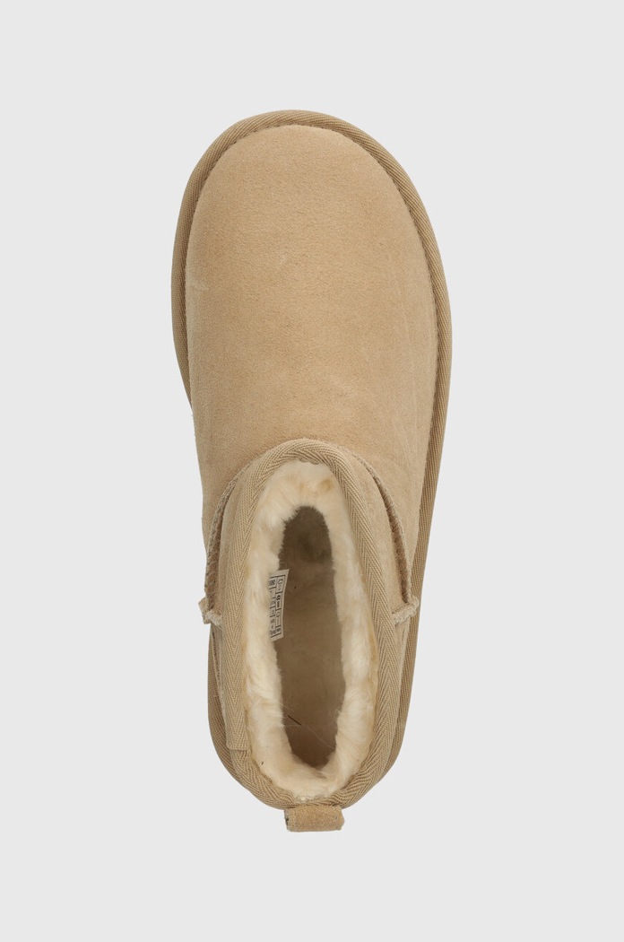 UGG cizme de zăpadă din piele întoarsă Classic Ultra Mini Platform bej 1135092.SAN