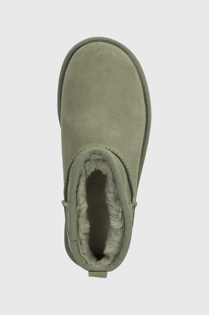 Čizme za snijeg od brušene kože UGG Classic Ultra Mini Platform zelena 1135092.SDC