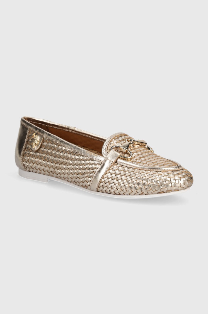 Kožené mokasíny U.S. Polo Assn. CHERY usňová koža zlatá CHERY001W.4L1