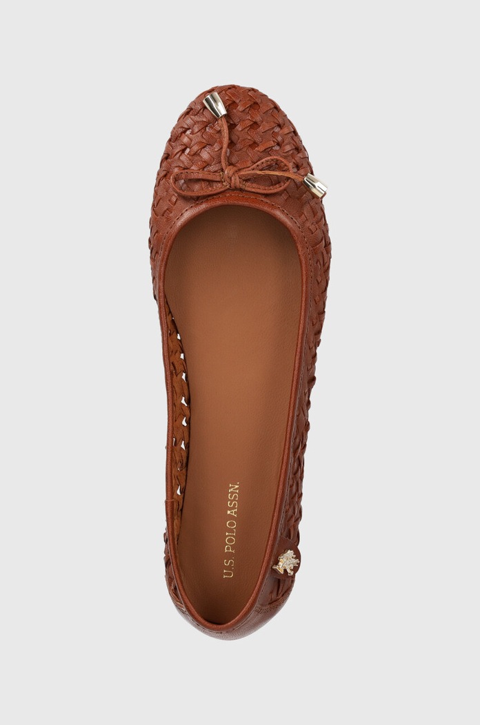 Baleriny skórzane JULIA U.S. Polo Assn. JULIA001W.4L1 brązowy