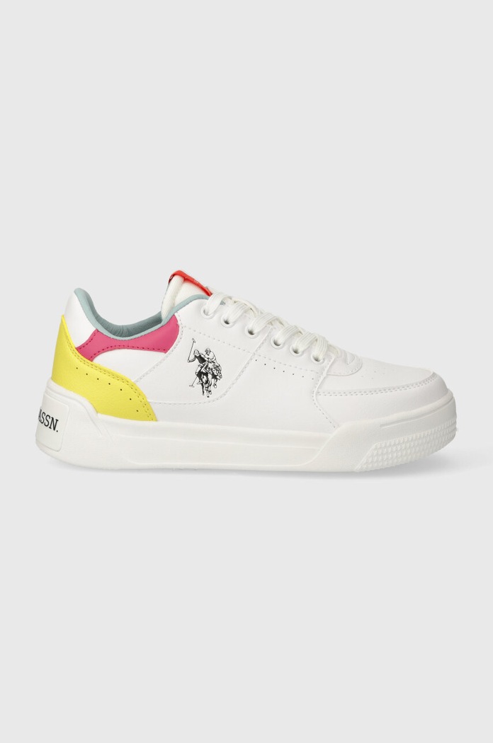 Sneakers boty U.S. Polo Assn. NOLE plochá bílá NOLE001W.4YN1