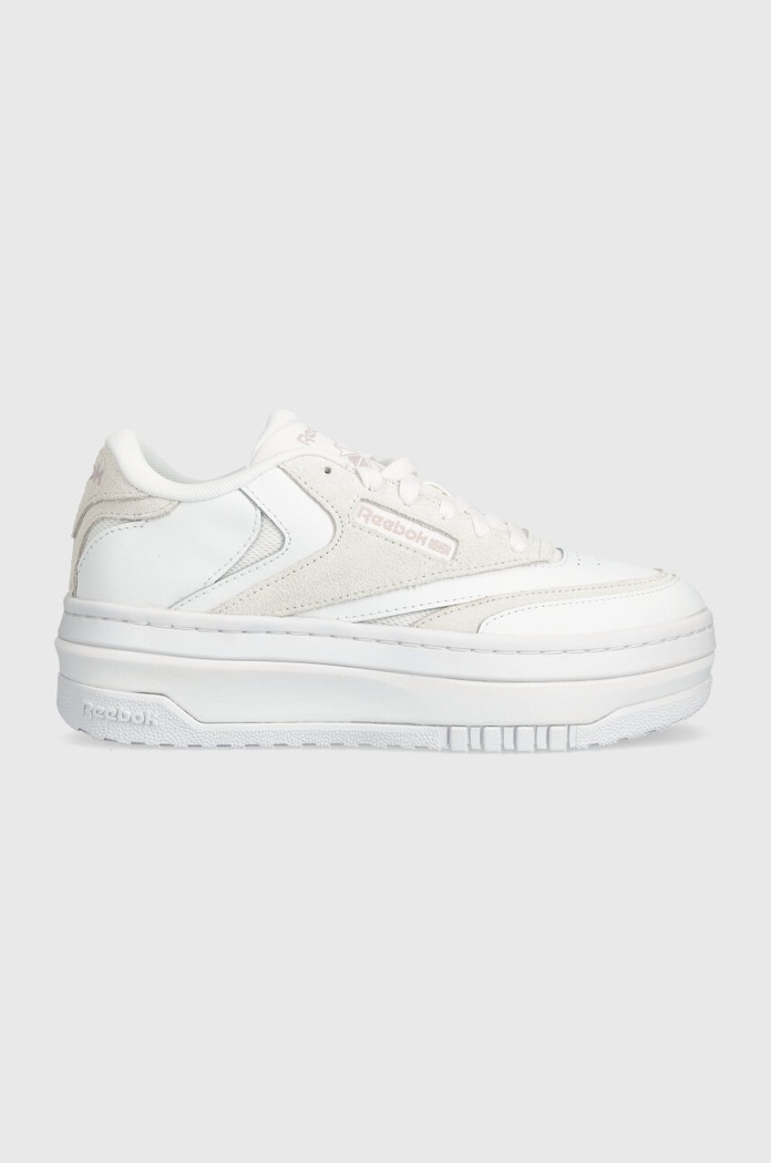 Kožené tenisky Reebok Classic CLUB C platforma biela 100074261
