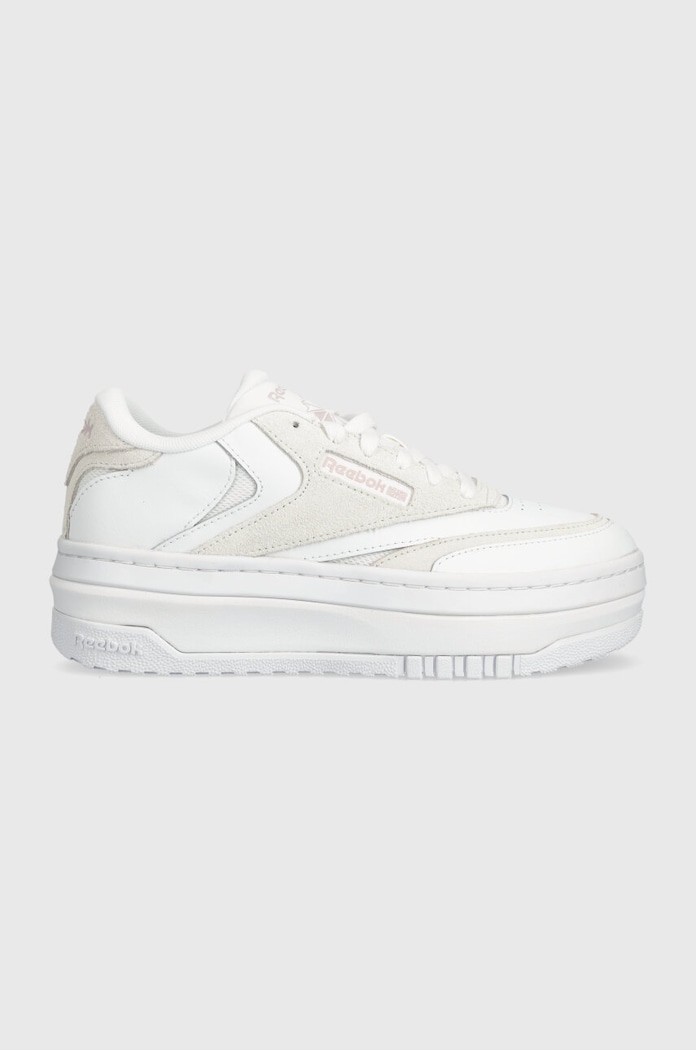 Kožené tenisky Reebok Classic CLUB C platforma biela 100074261