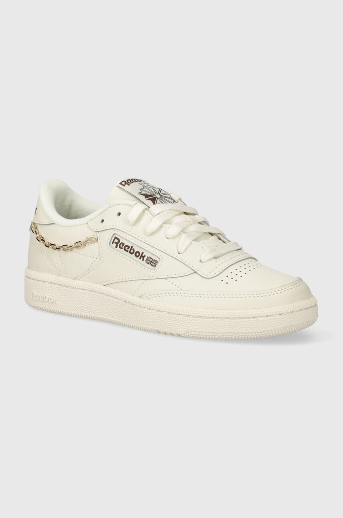 Reebok Classic sneakersy skórzane Club C 85 płaska beżowy 100074237
