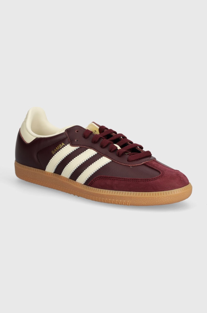 Kožené tenisky adidas Originals Samba OG usňová koža burgundské ID0477