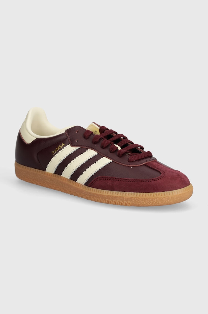 Kožené tenisky adidas Originals Samba OG usňová koža burgundské ID0477