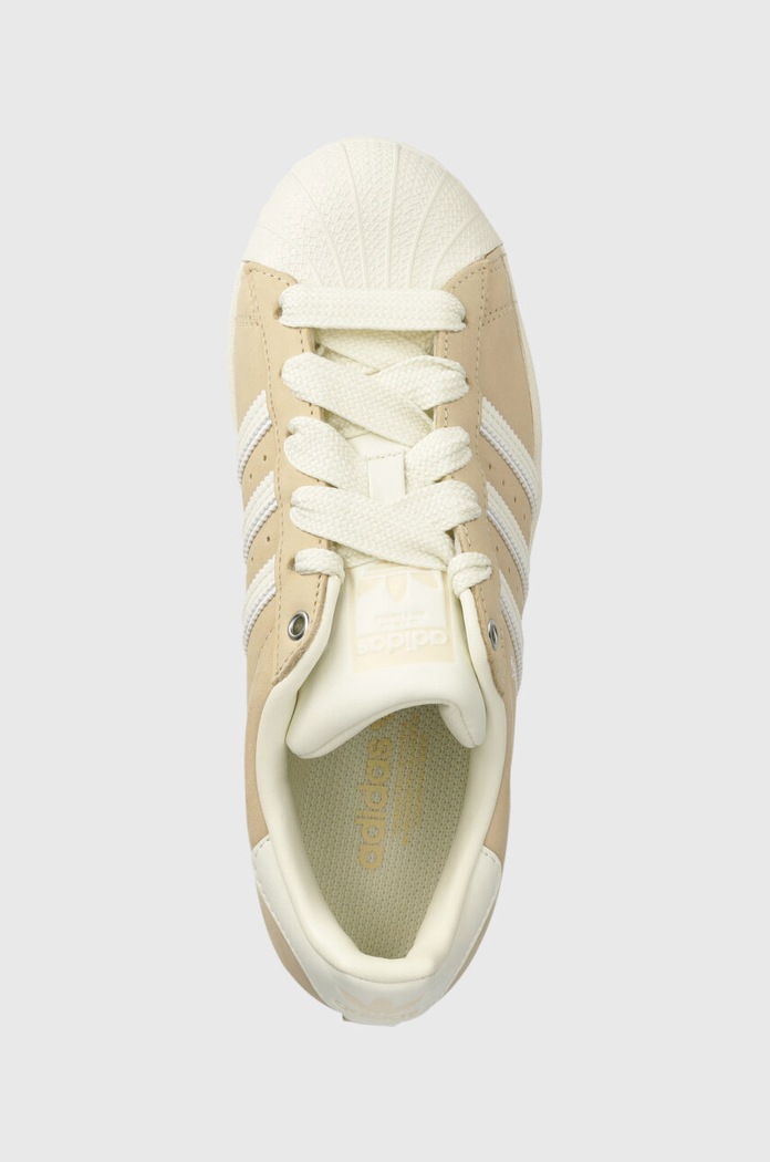 Kožne tenisice adidas Originals Superstar W bež IE3039
