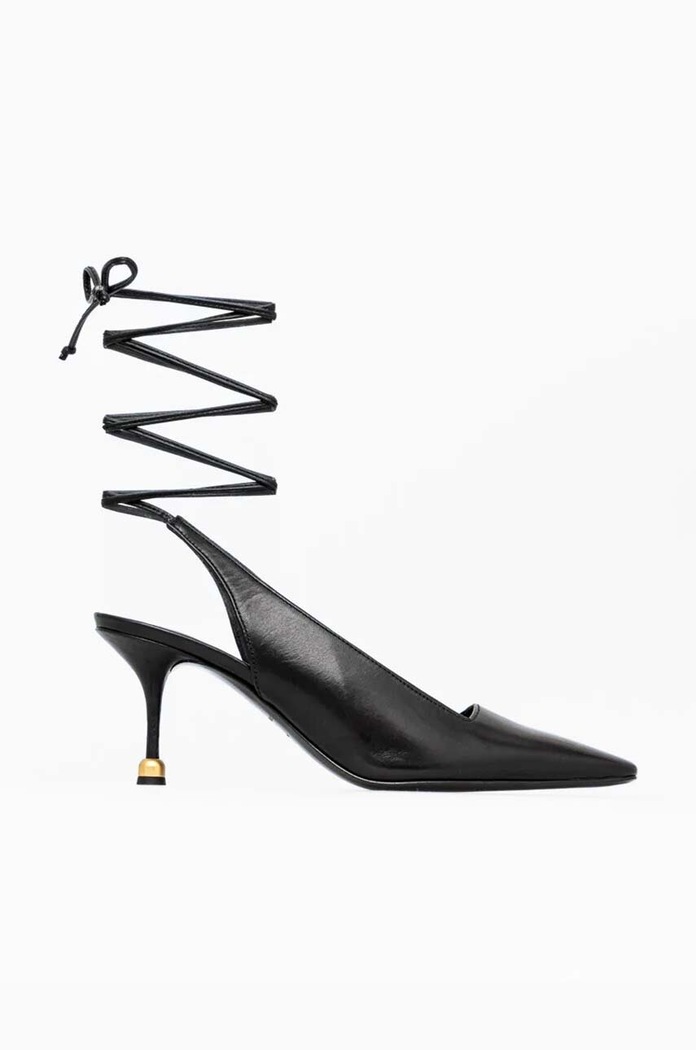 Vanda Novak bőr flip-flop Emily tűsarok fekete Emily.Deep.Black