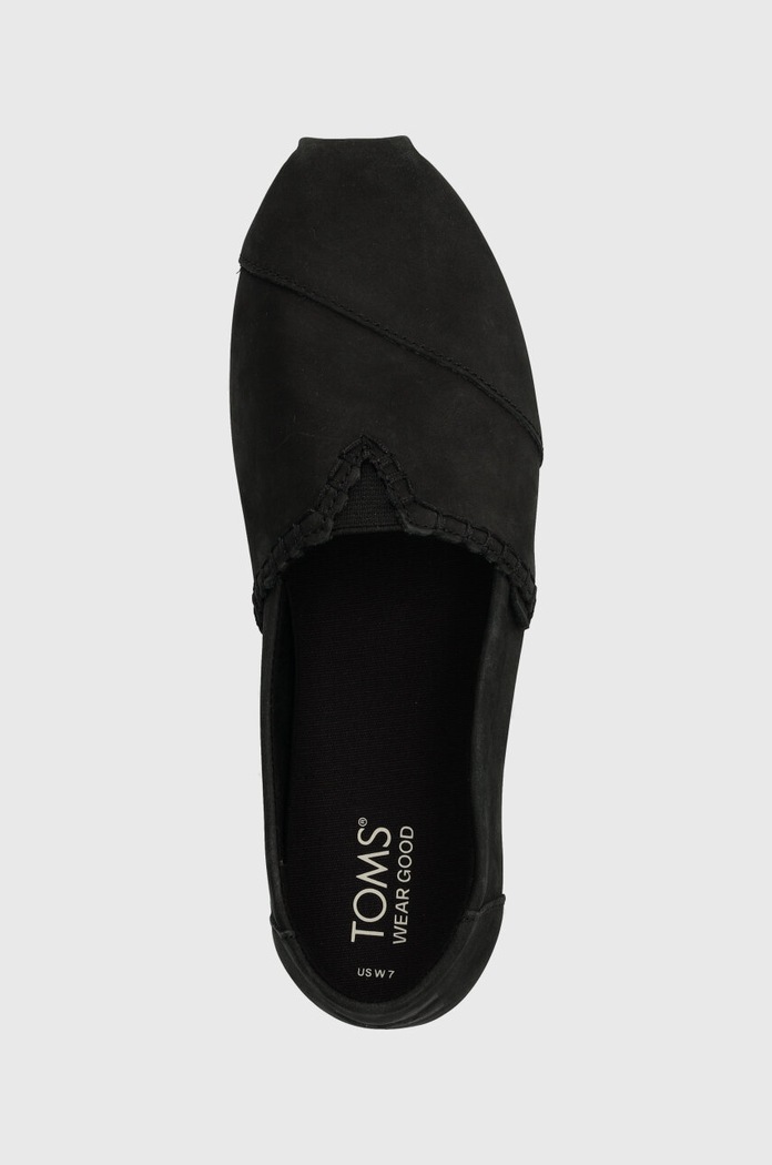 Espadrile od nubuk kože Toms Alpargata crna 10020666