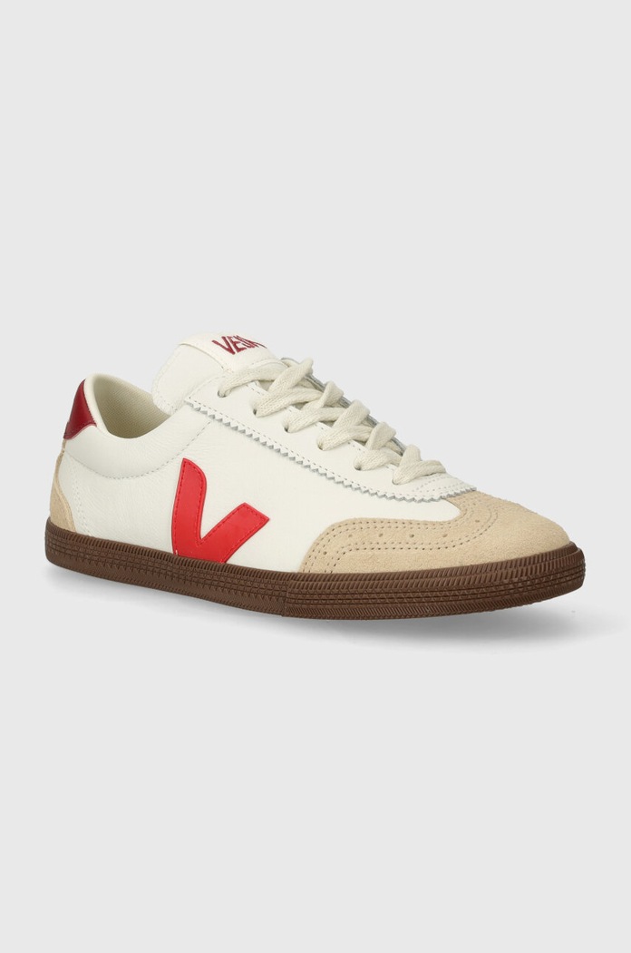 Veja scarpe da ginnastica in pelle Volley pelle fiore bianco VO2003533A