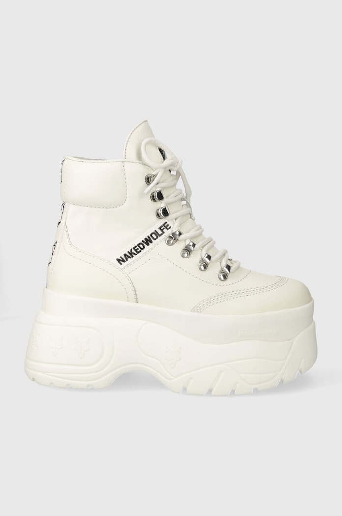 Naked Wolfe leather sneakers Spike platform white Spike.White