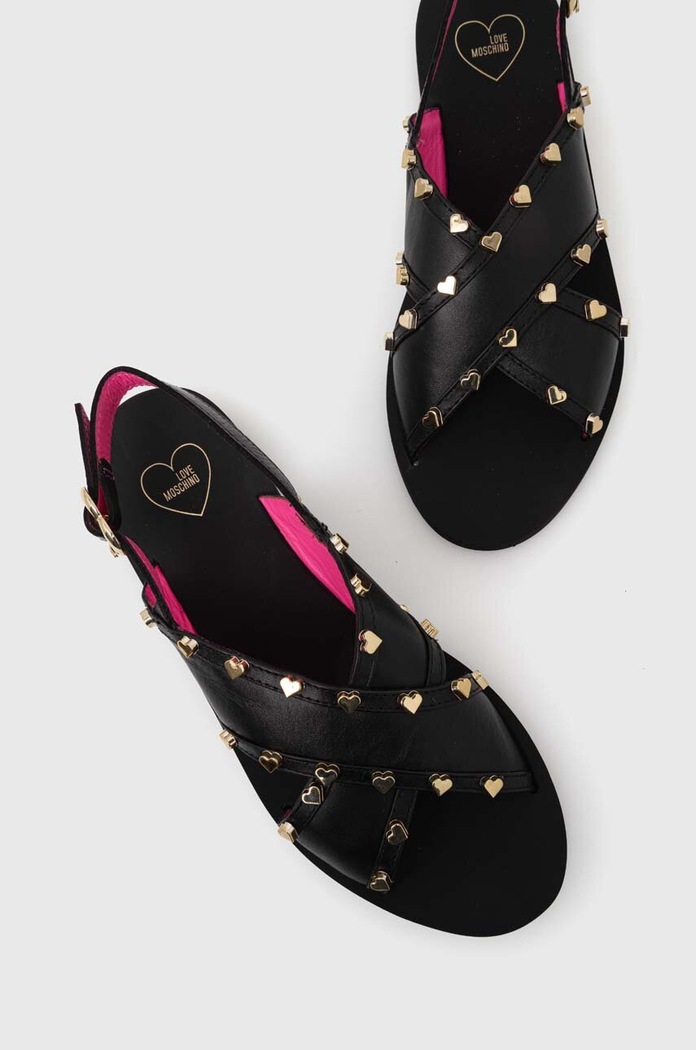 Love Moschino sandały skórzane czarny JA16402G0IIA0000