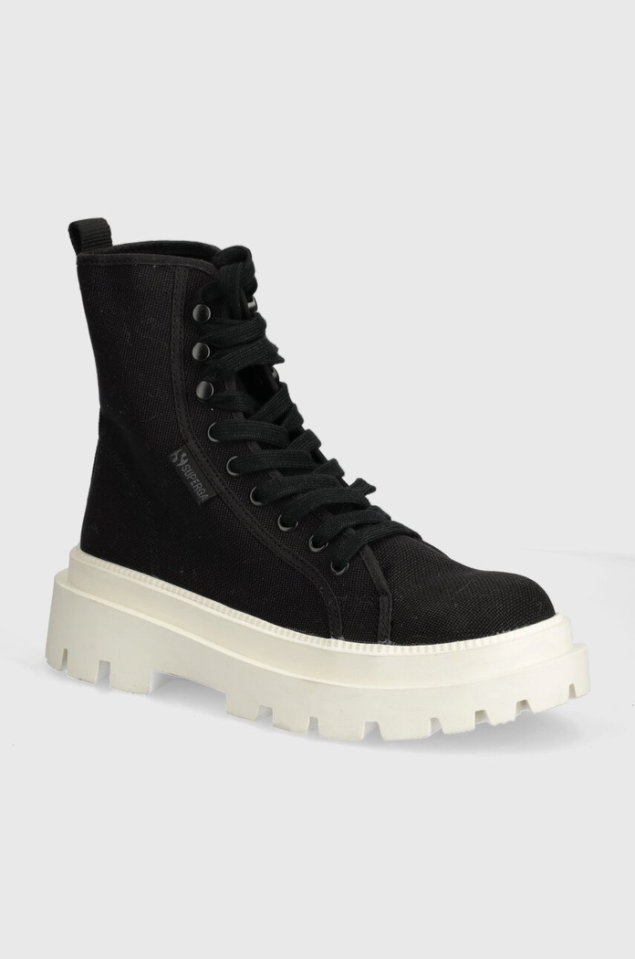 Πάνινα παπούτσια Superga 3051 ALPINA APEX HIGH πλατφόρμα μαύρο S1171QW