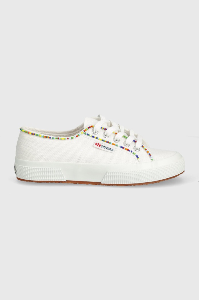 Πάνινα παπούτσια Superga 2750 MULTICOLOR BEADS S31352W λευκό SS24