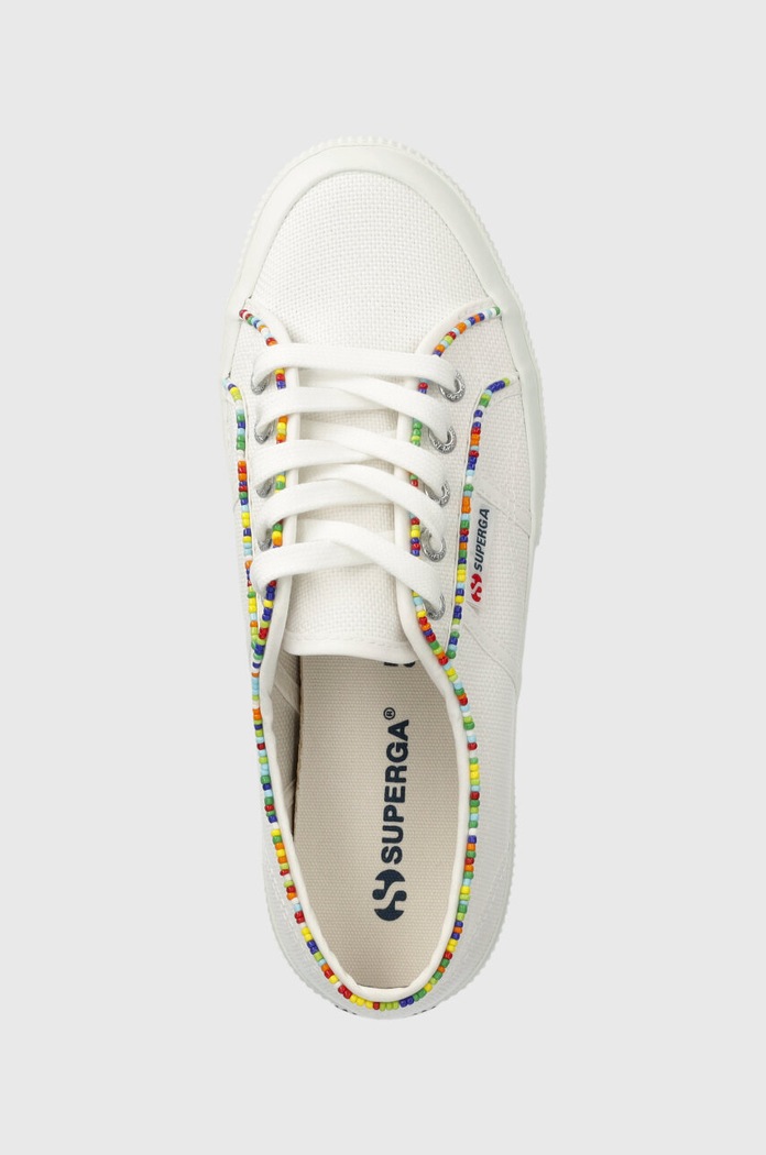 Πάνινα παπούτσια Superga 2750 MULTICOLOR BEADS λευκό S31352W