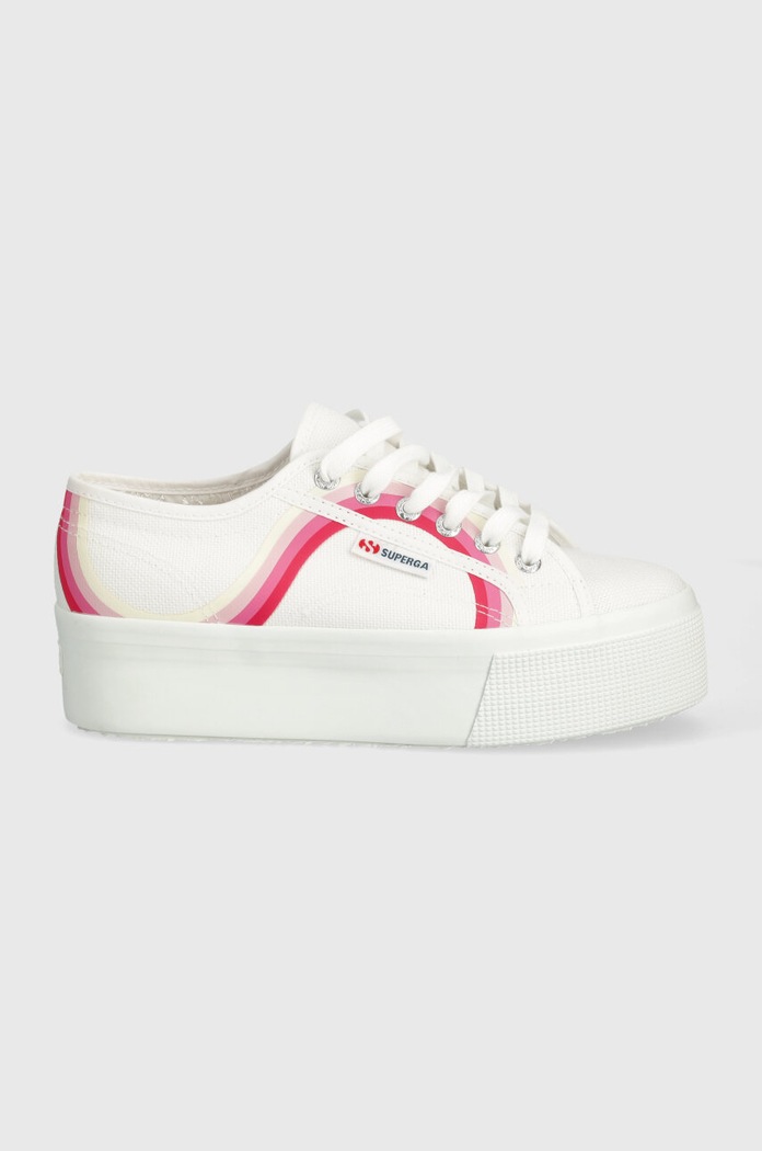 Πάνινα παπούτσια Superga 2790 ROUND STRIPES S4128TW λευκό SS24