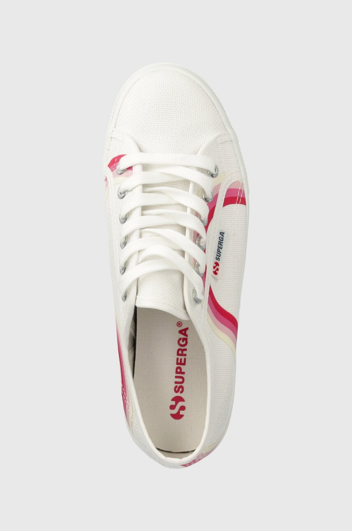 Πάνινα παπούτσια Superga 2790 ROUND STRIPES λευκό S4128TW