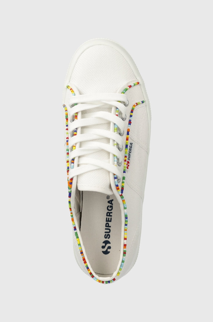 Πάνινα παπούτσια Superga 2740 MULTICOLOR BEADS λευκό S4131FW