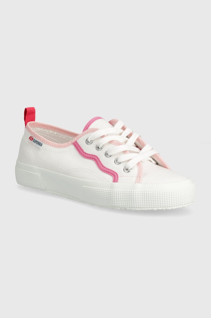 Πάνινα παπούτσια Superga 2750 CURLY BINDINGS φλατ λευκό S8138NW