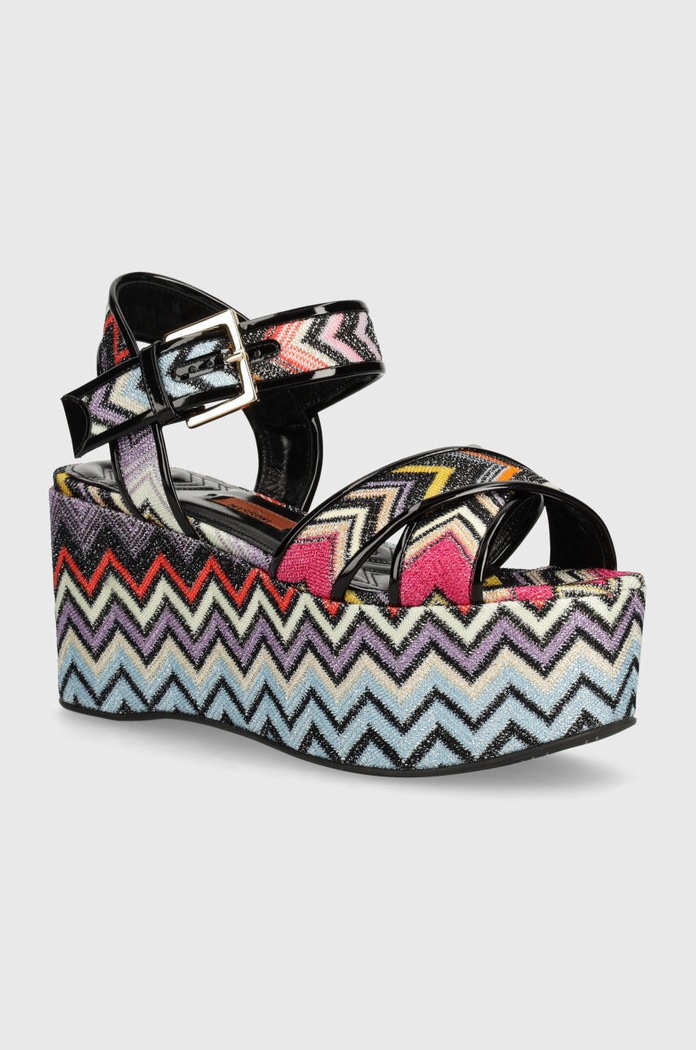 Sandale Missoni Julia Wedge tekstil šarena M38.023