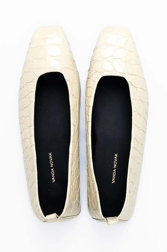 Kožne balerinke Vanda Novak Nora bež Nora.Ivory.Puffy