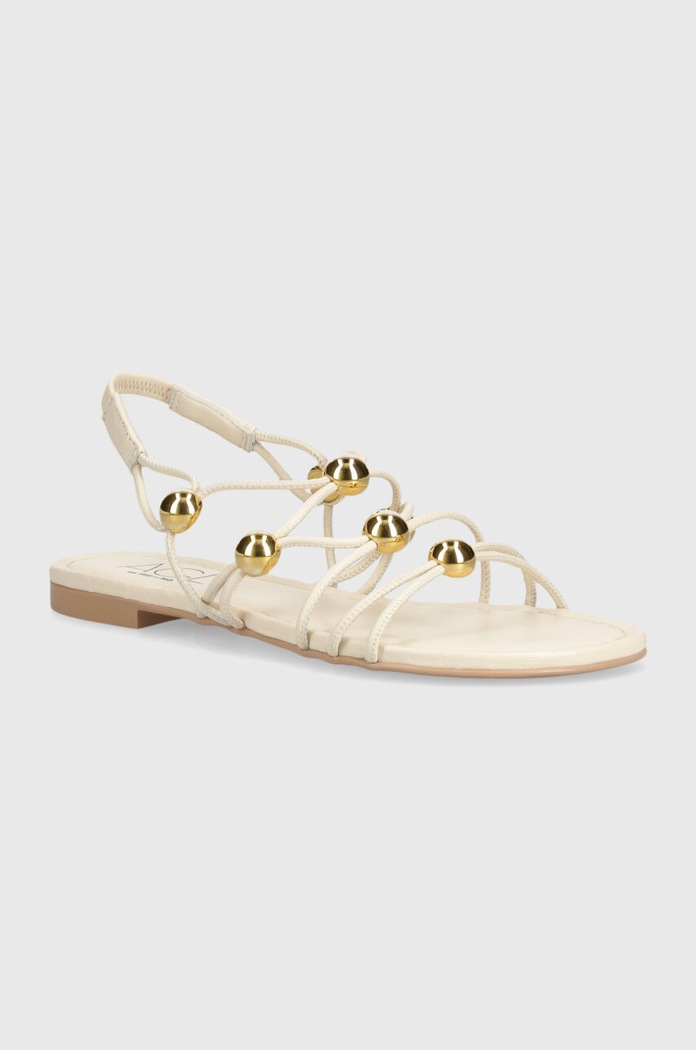 Kožené sandály AGL SUMMER přírodní kůže béžová D656081PHSOFTY0119