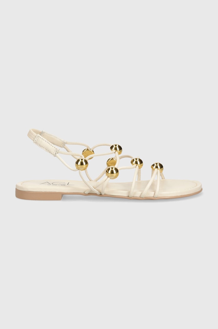 Kožené sandály AGL SUMMER D656081PHSOFTY0119 béžová SS24