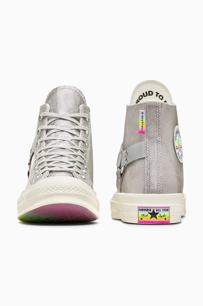 Obutev Superge Converse Chuck 70 Hi Pride A10214C srebrna