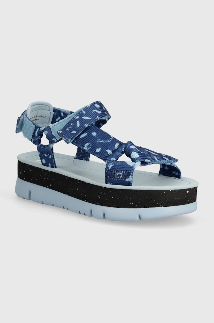 Πέδιλα Camper Oruga Up ίσια πλατφόρμα μπλε K200851.017