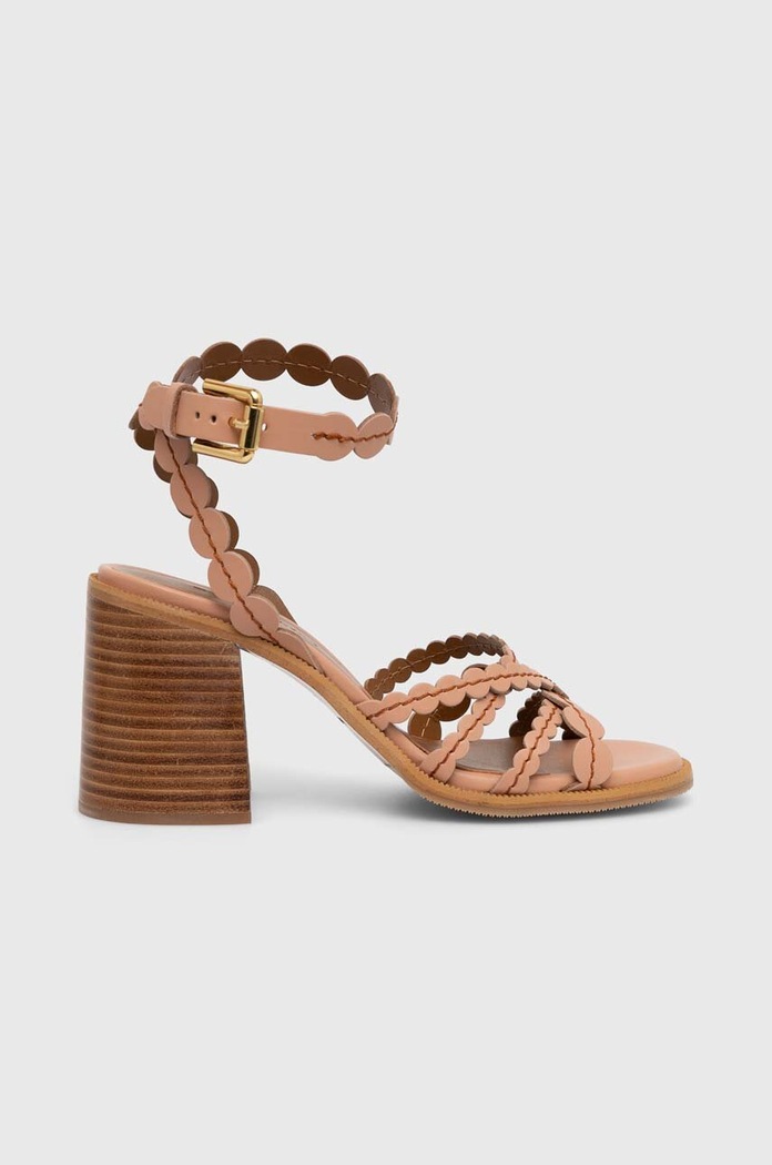 Încălțăminte See by Chloé sandale de piele Kaddy SB42032A.348 bej