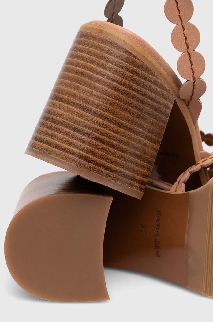 See by Chloé sandale de piele Kaddy bej SB42032A.348