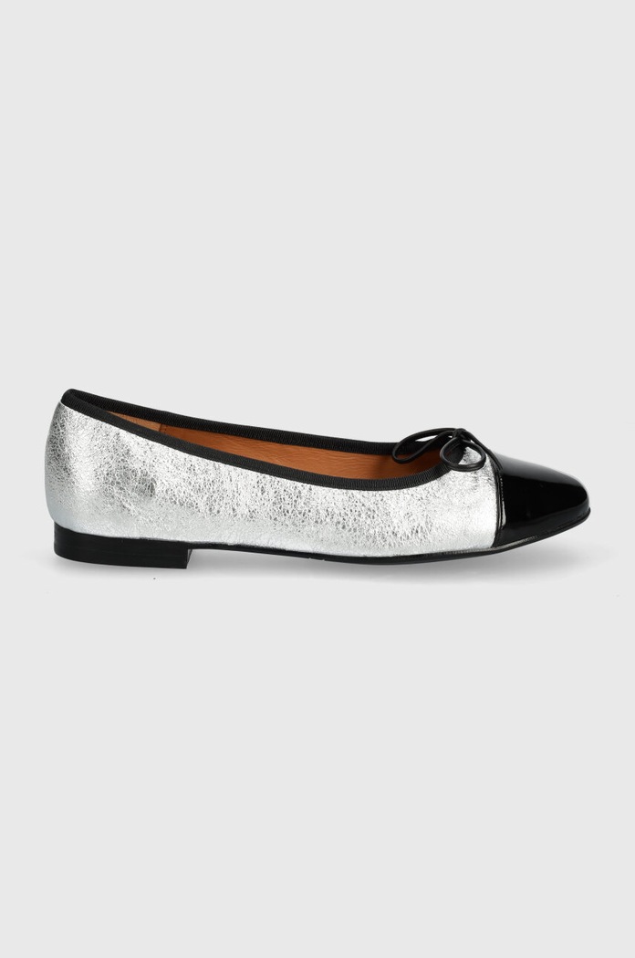 Kožené balerínky Billi Bi A6021 strieborná SS24