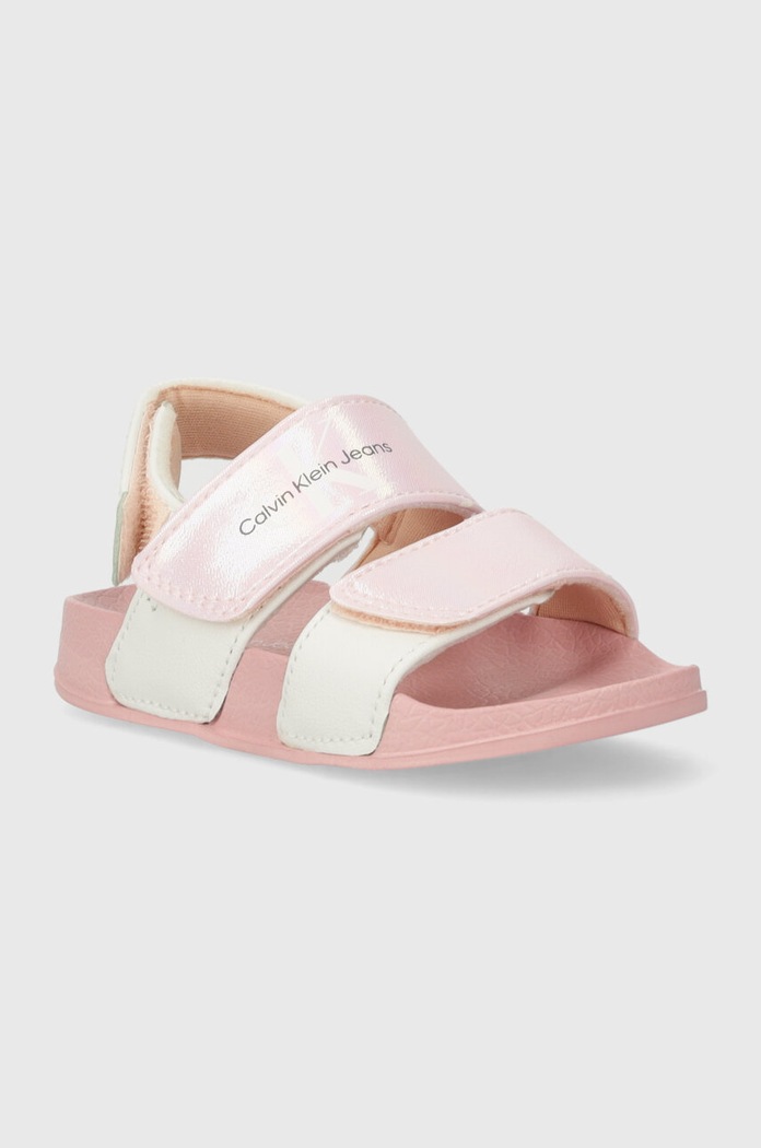 Calvin Klein Jeans sandały dziecięce imitacja skóry licowej różowy V1A2.80845.22.26
