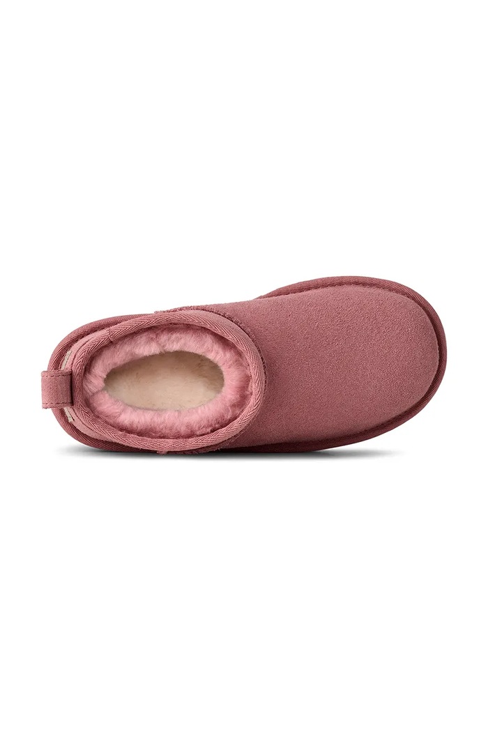 UGG cizme de zăpadă din piele întoarsă CLASSIC ULTRA MINI PLATFORM 1157791K roz
